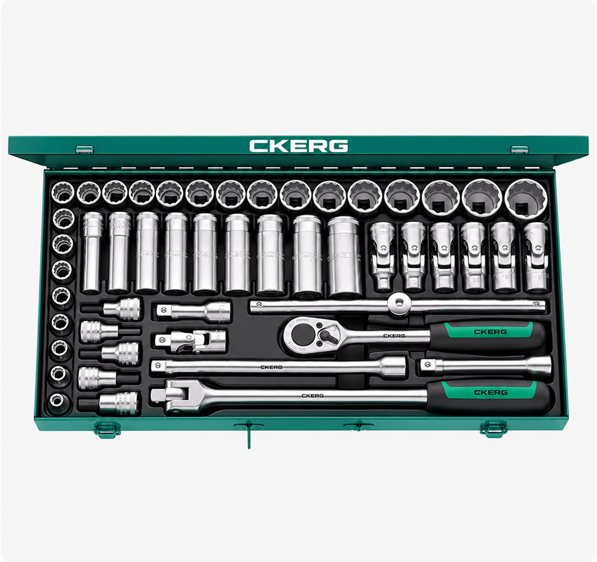 CKERG 50-teiliges 1/2" Steckschlüssel-Set im Metallkoffer